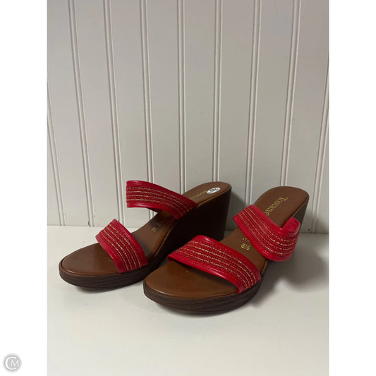 Sandals Heels Wedge By Toscanella In Red, Size: 8.5