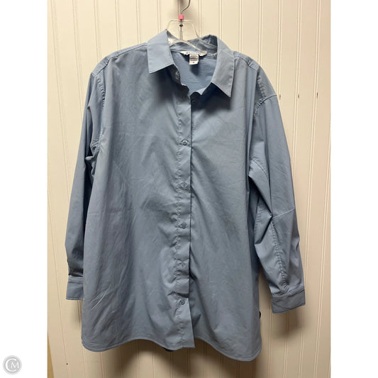 Athletic Top Long Sleeve Collar By Athleta In Blue, Size: M