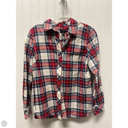Top Long Sleeve By Talbots In Checkered Pattern, Size: S