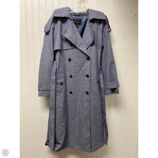 Coat Trench Coat By Banana Republic In Blue, Size: M