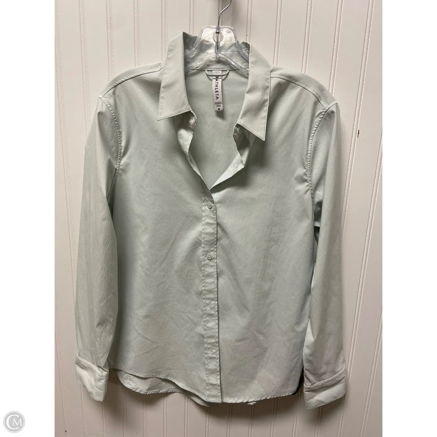 Top Long Sleeve By Athleta In Green, Size: M
