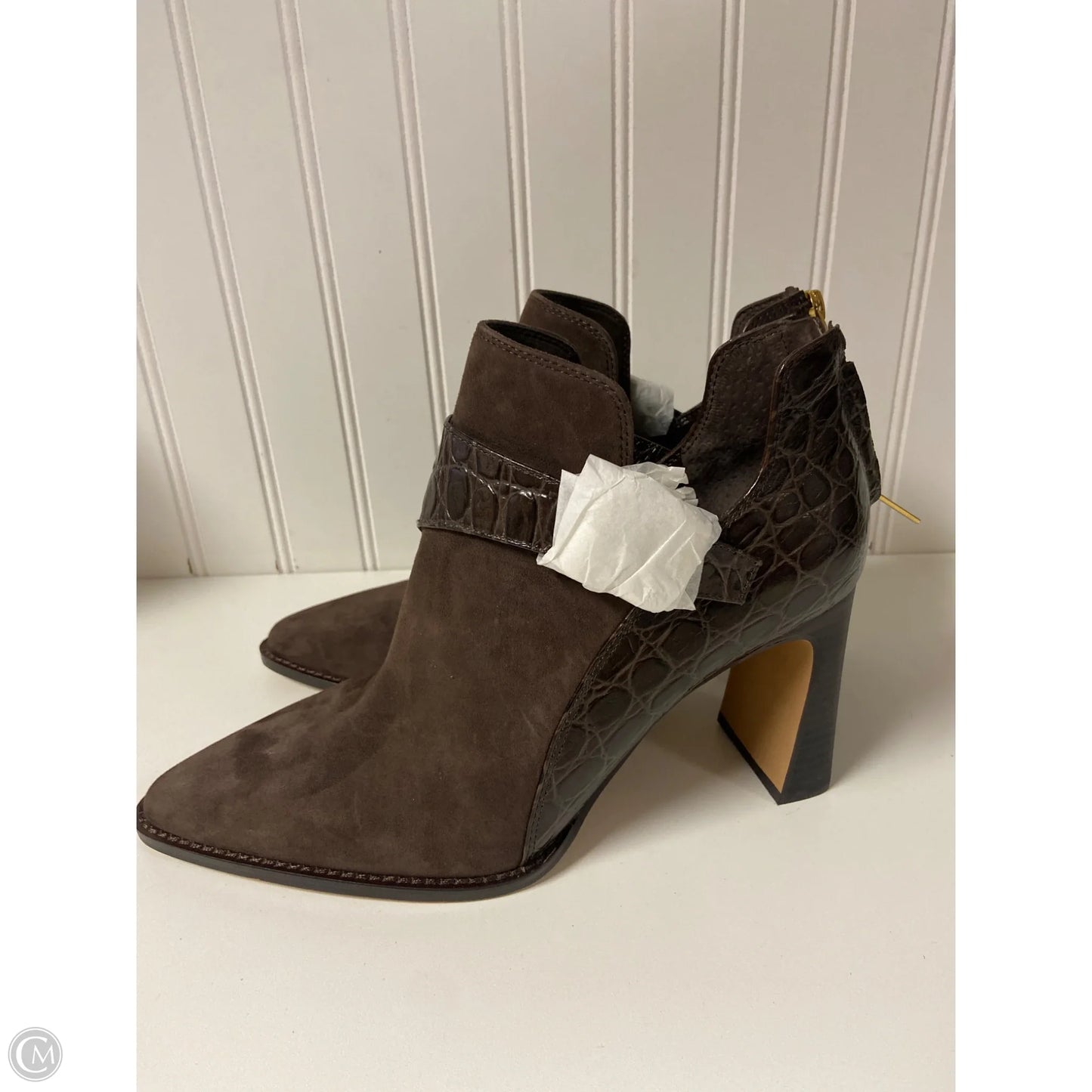 Boots Ankle Heels By Vince Camuto In Brown, Size: 9.5