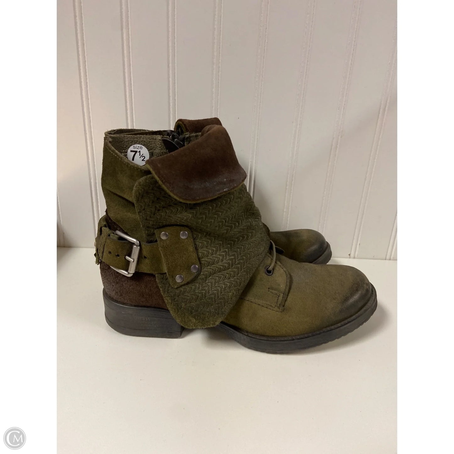Boots Combat By Miz Mooz In Green, Size: 7.5