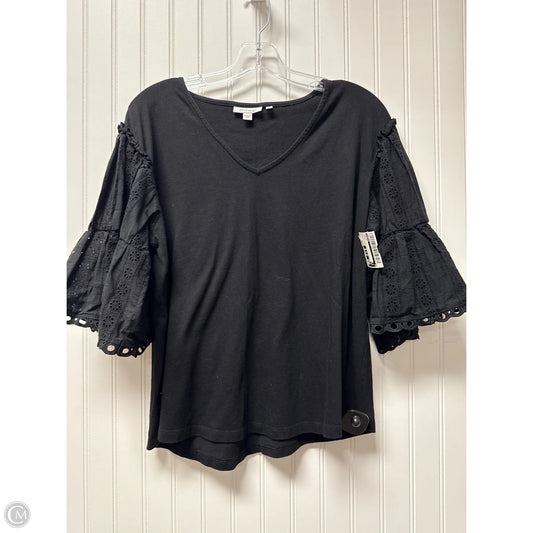Top Short Sleeve By Chicos In Black, Size: L
