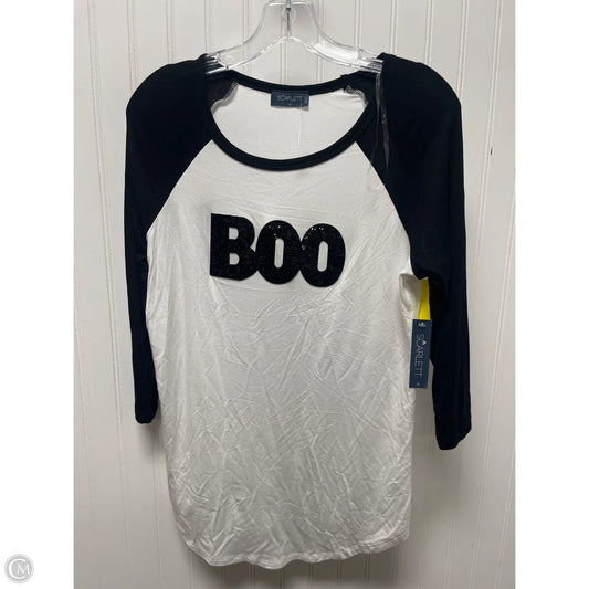 Top Long Sleeve By Scarlett In Black & White, Size: S