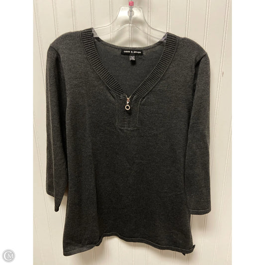 Sweater By Cable And Gauge In Grey, Size: Xl