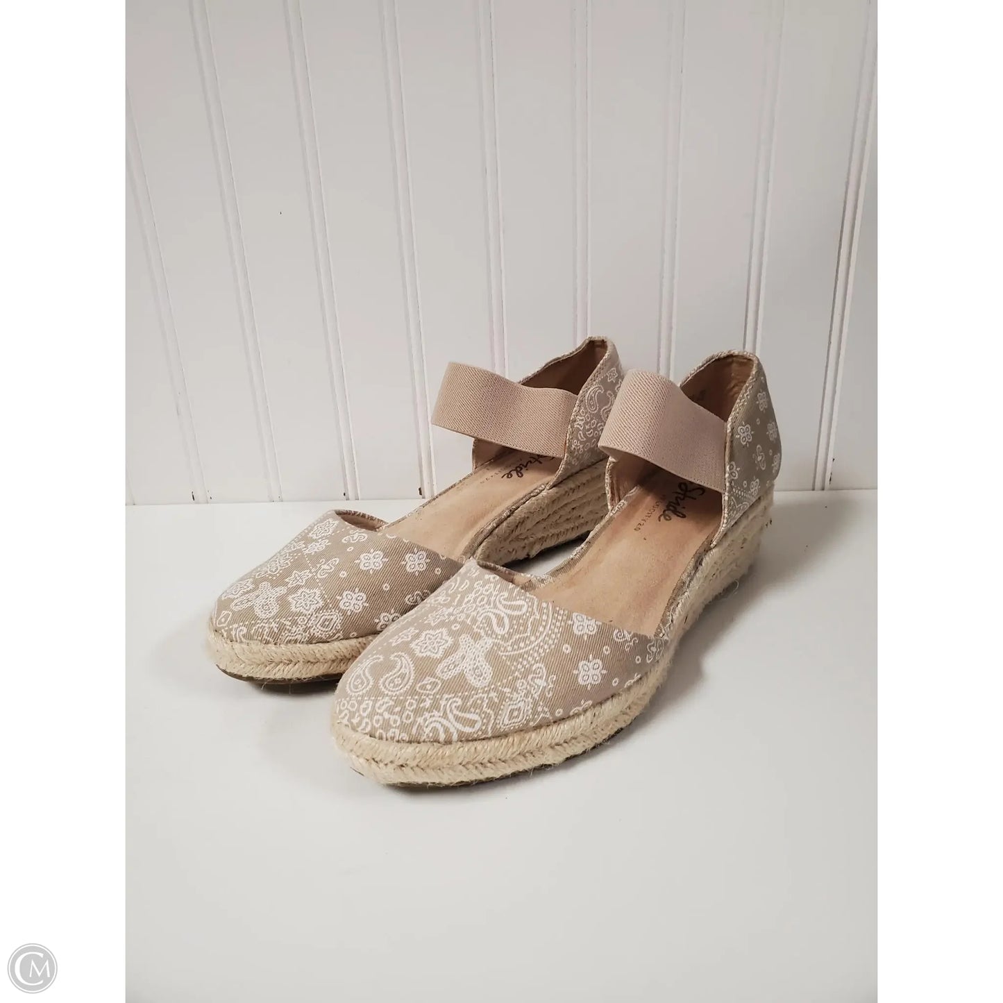 Shoes Heels Wedge By Life Stride In Tan & White, Size: 8.5