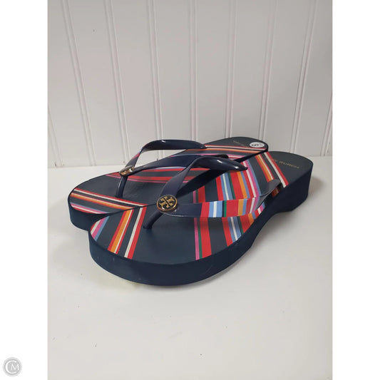 Sandals Designer By Tory Burch In Navy, Size: 8