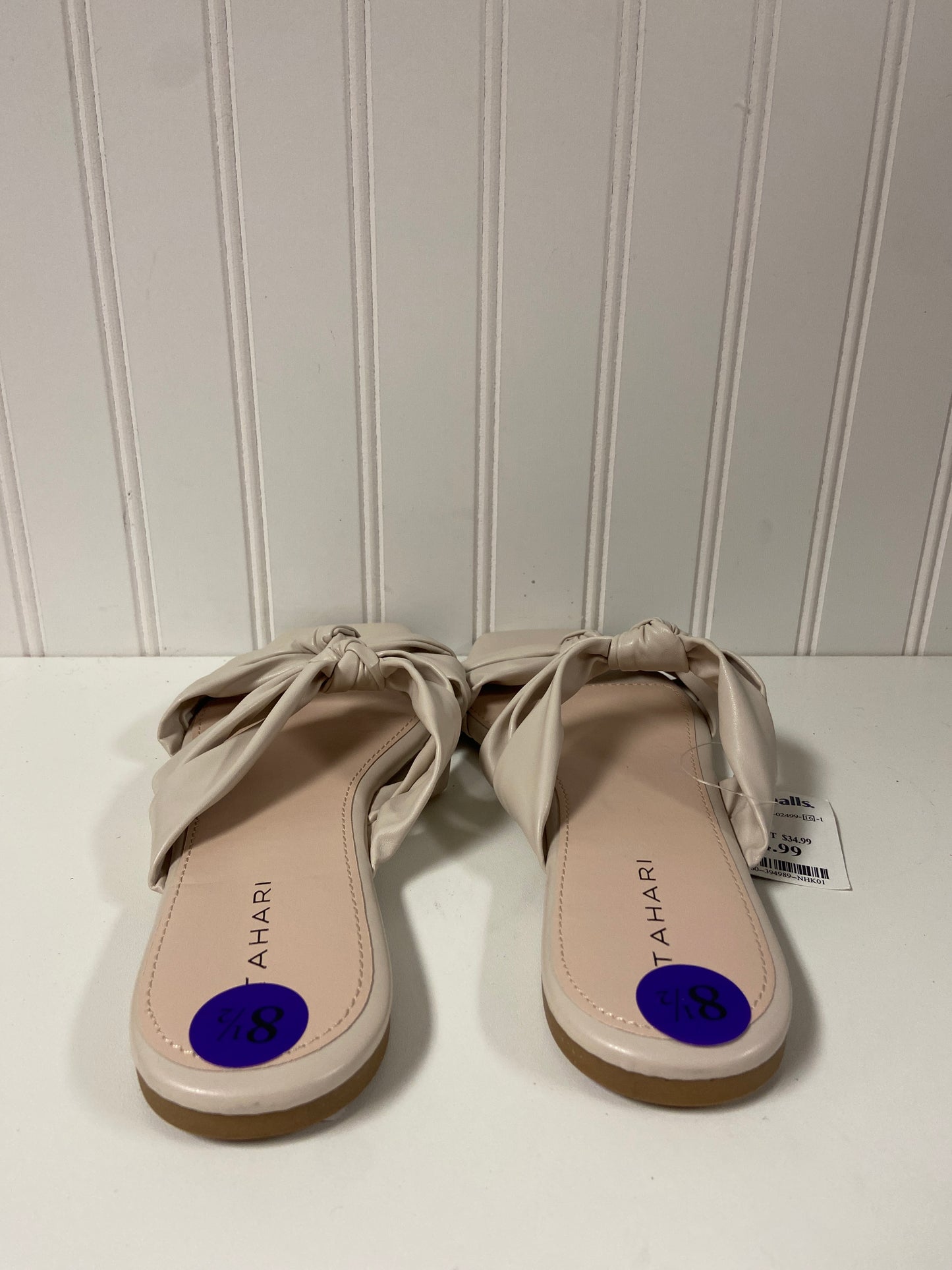 Beige Sandals Flats Tahari By Arthur Levine, Size 8.5