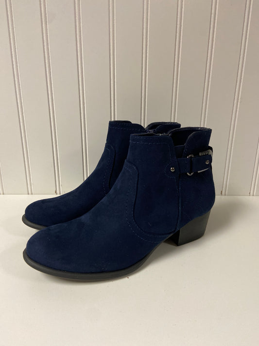 Boots Ankle Heels By Unisa In Navy, Size: 6.5