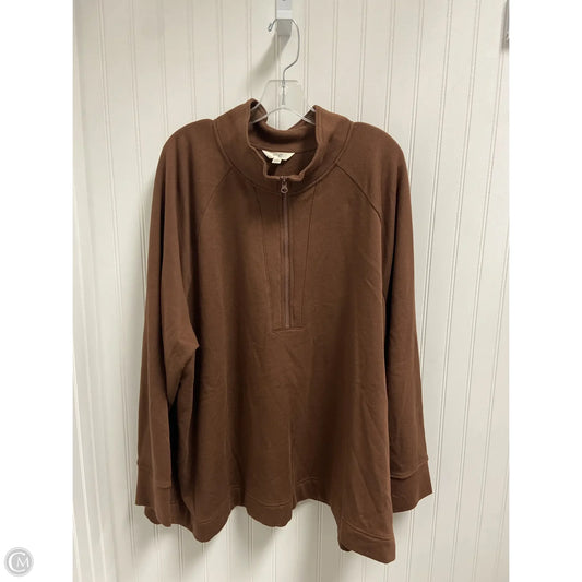 Sweatshirt Collar By Terra & Sky In Brown, Size: 4x