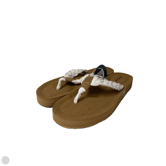 Sandals Flip Flops By Clothes Mentor In White, Size: 9