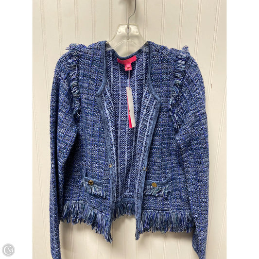 Sweater Cardigan Designer By Lilly Pulitzer In Blue, Size: L