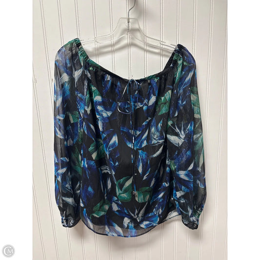 Top Long Sleeve By White House Black Market In Black & Blue, Size: Xs