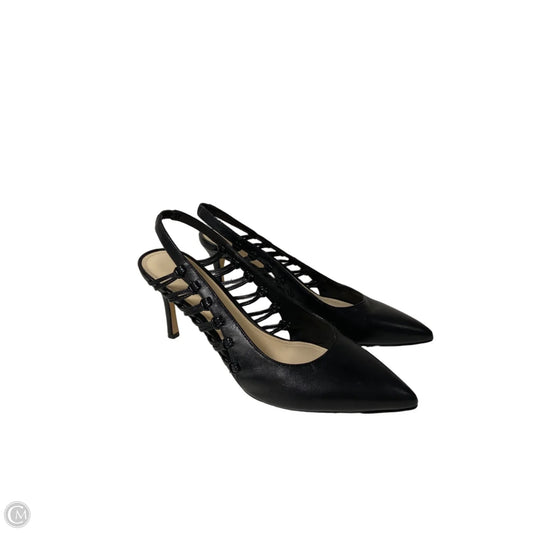 Sandals Heels Stiletto By Nine West In Black, Size: 9