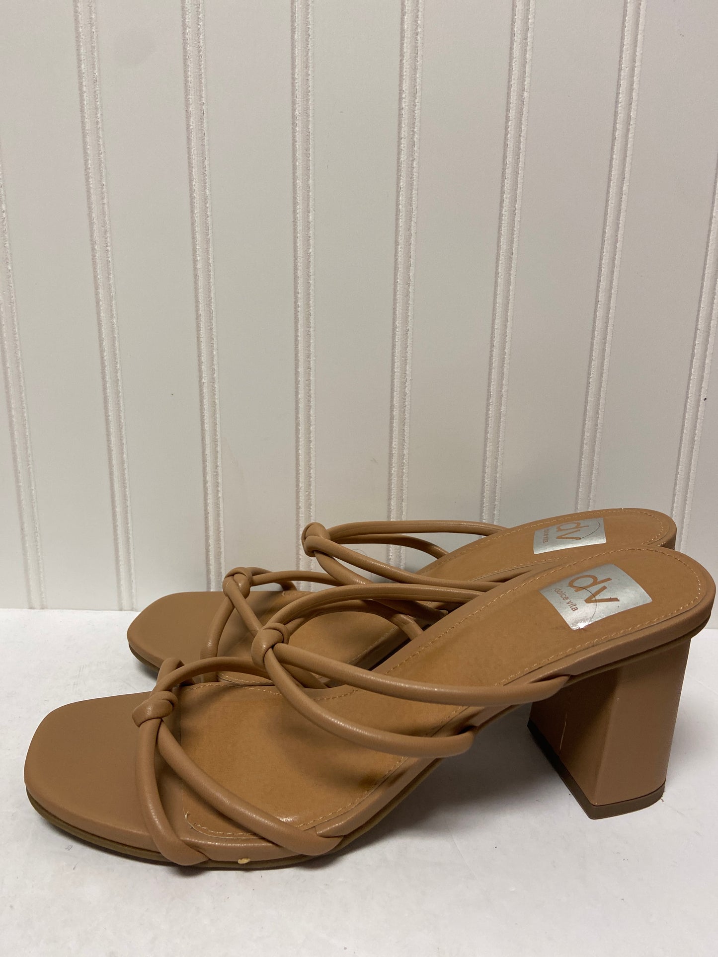 Tan Sandals Heels Block Dolce Vita, Size 10