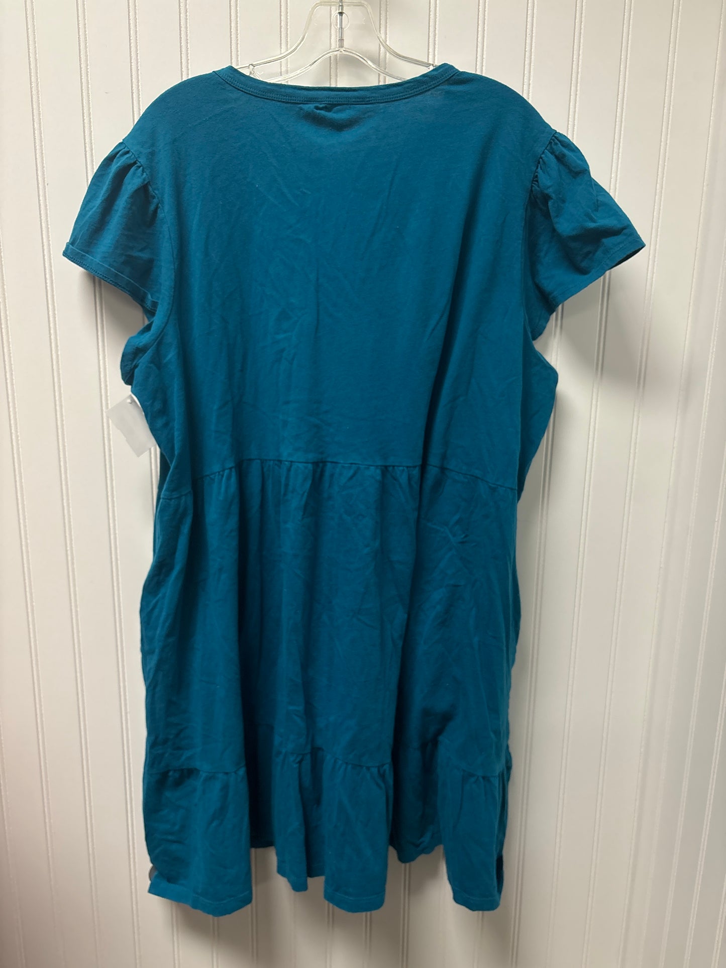 Teal Dress Casual Midi Time And Tru, Size 3x