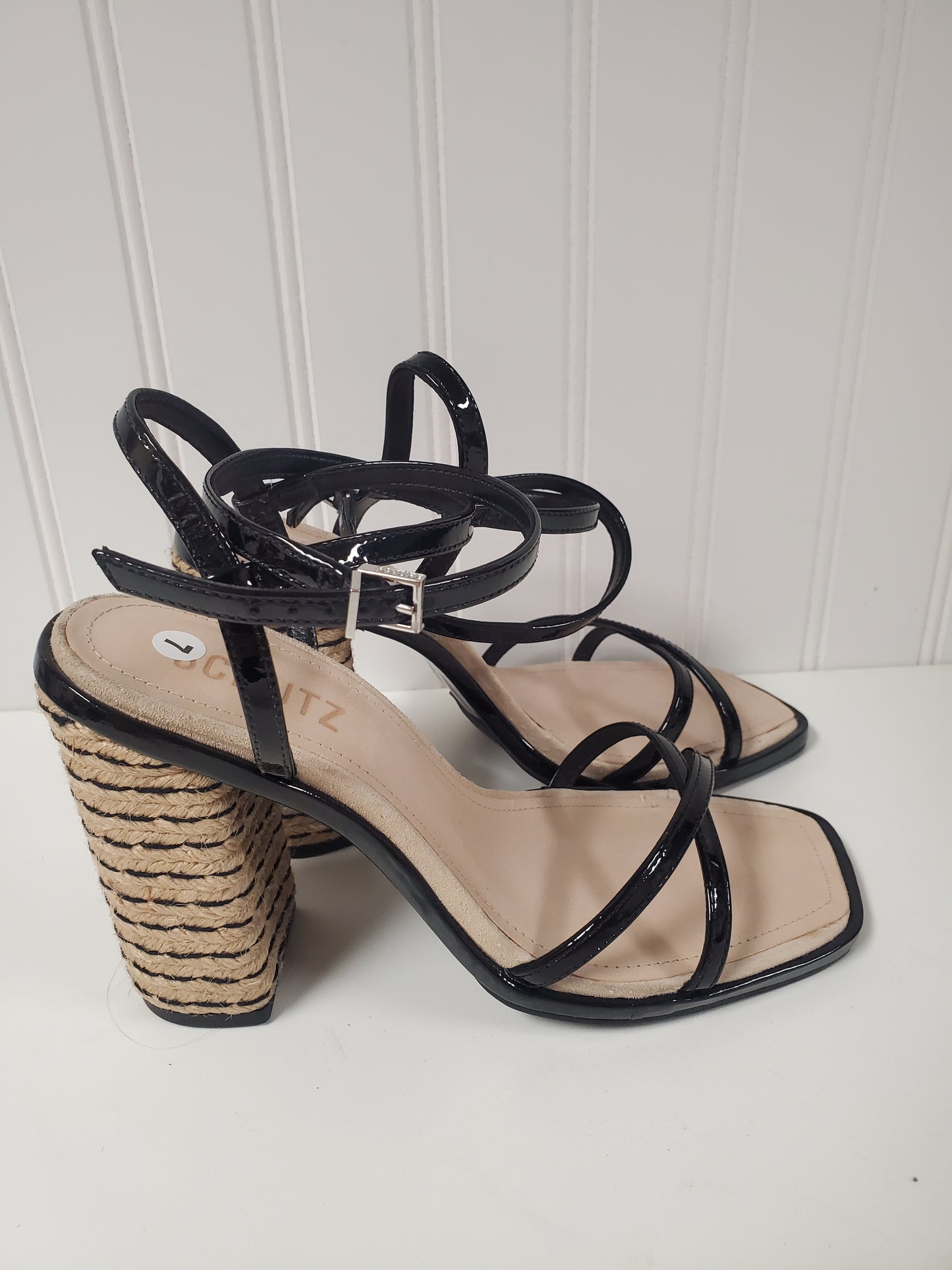 Black & Tan Sandals Heels Block Clothes Mentor, Size 7