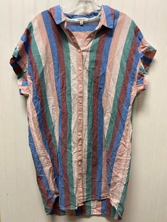 Striped Pattern Dress Casual Short Madewell, Size Xl