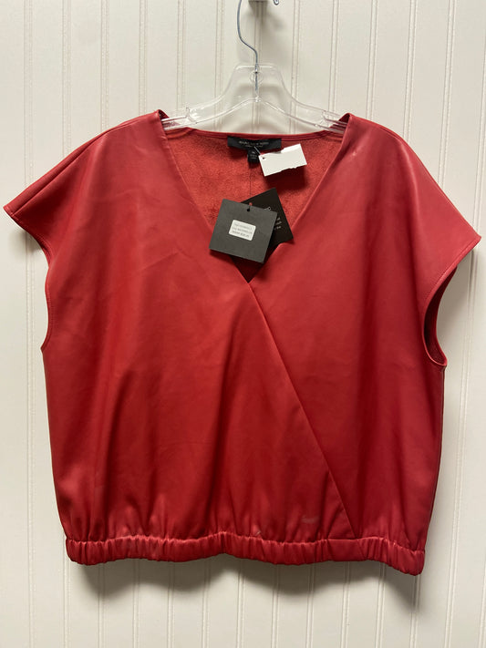 Red Top Sleeveless Designer Andrew Marc, Size Xl