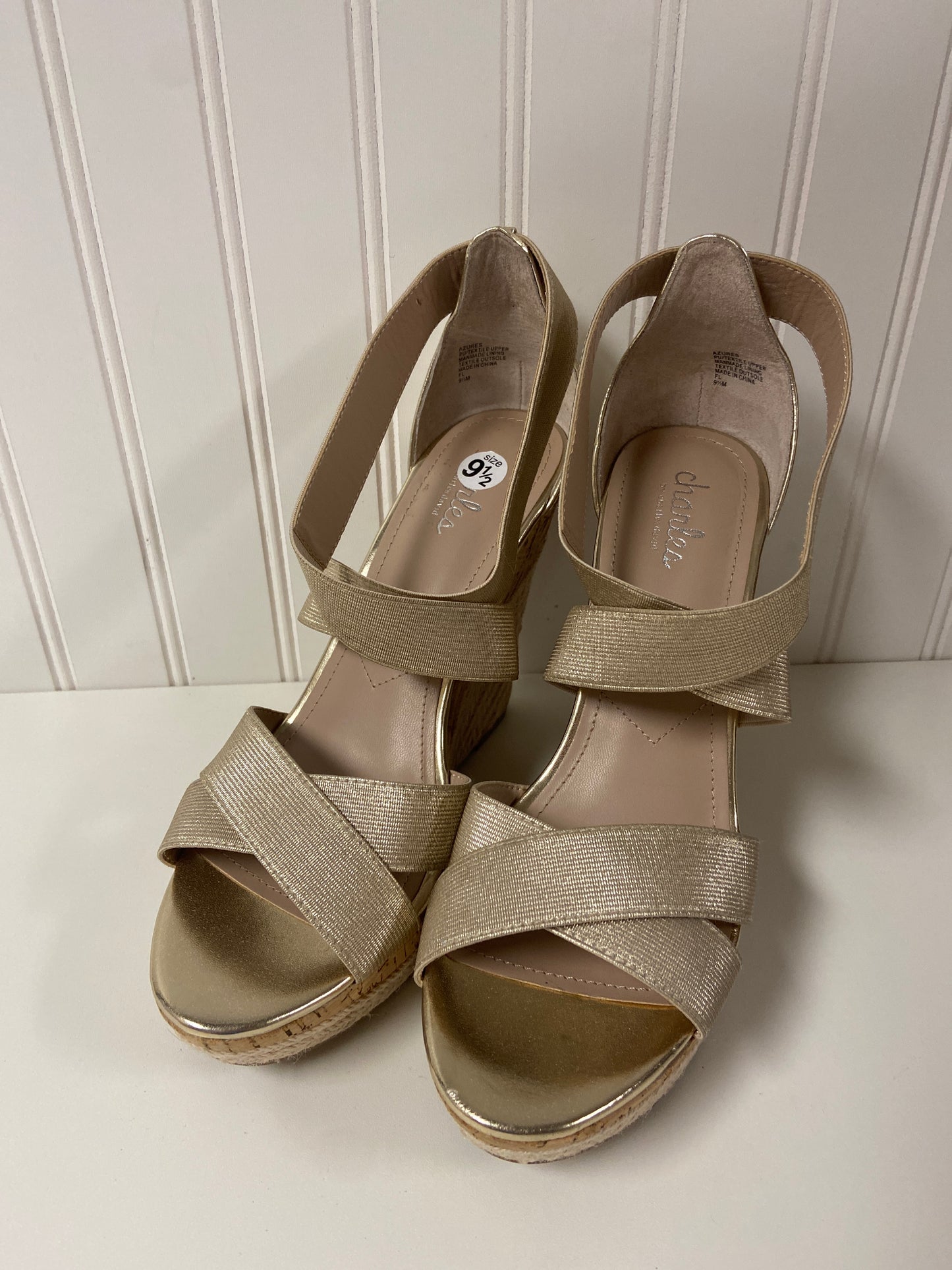 Sandals Heels Wedge By Charles By Charles David In Gold, Size: 9.5