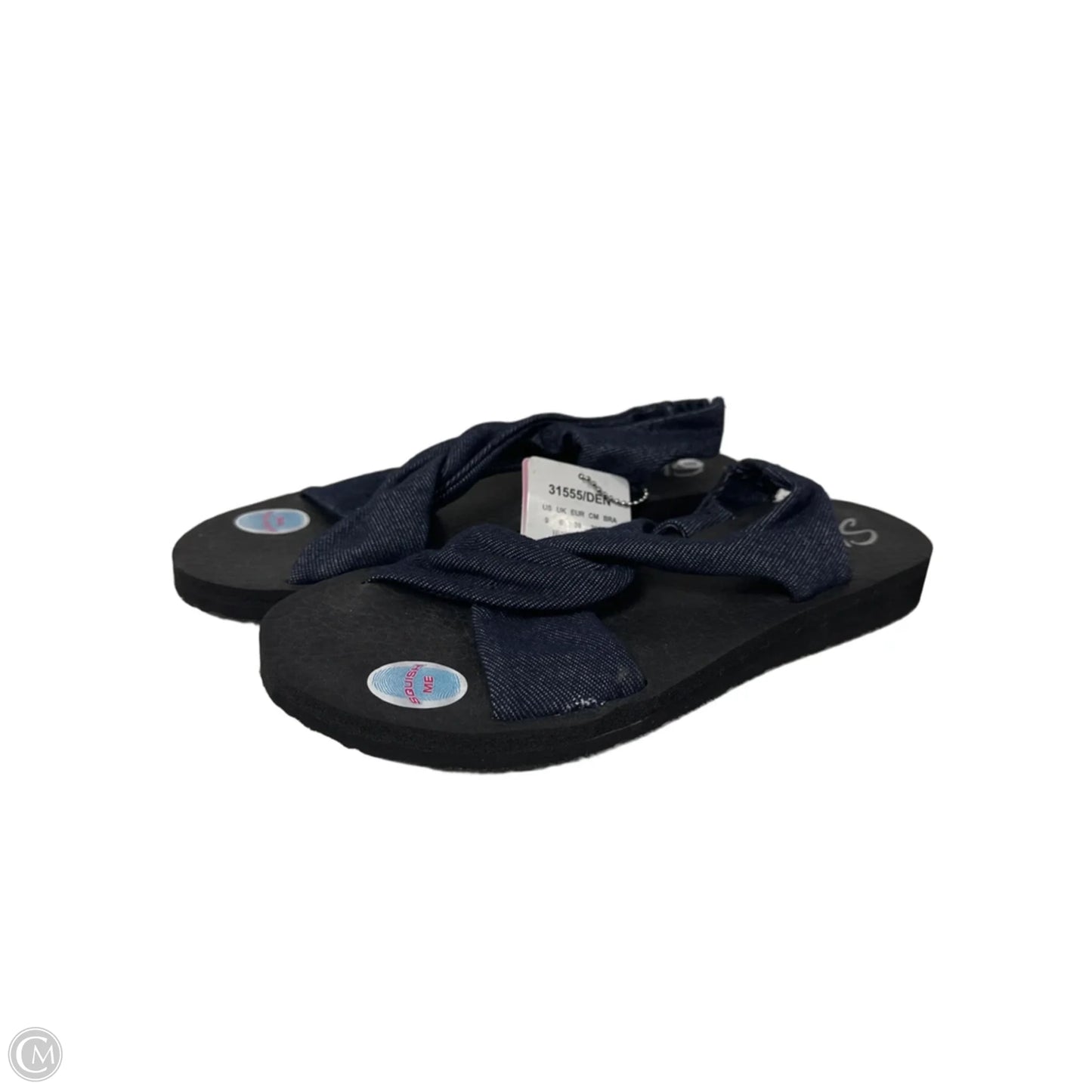 Sandals Flats By Skechers In Blue Denim, Size: 9
