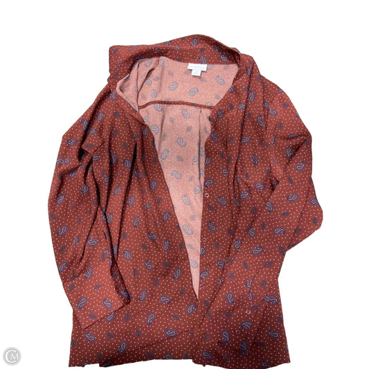 Top Long Sleeve By Liz Claiborne In Red, Size: Xl
