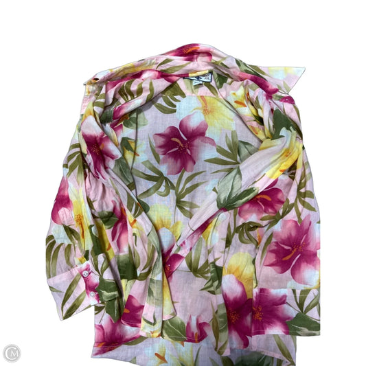 Top Long Sleeve By Caribbean Joe In Pink, Size: L