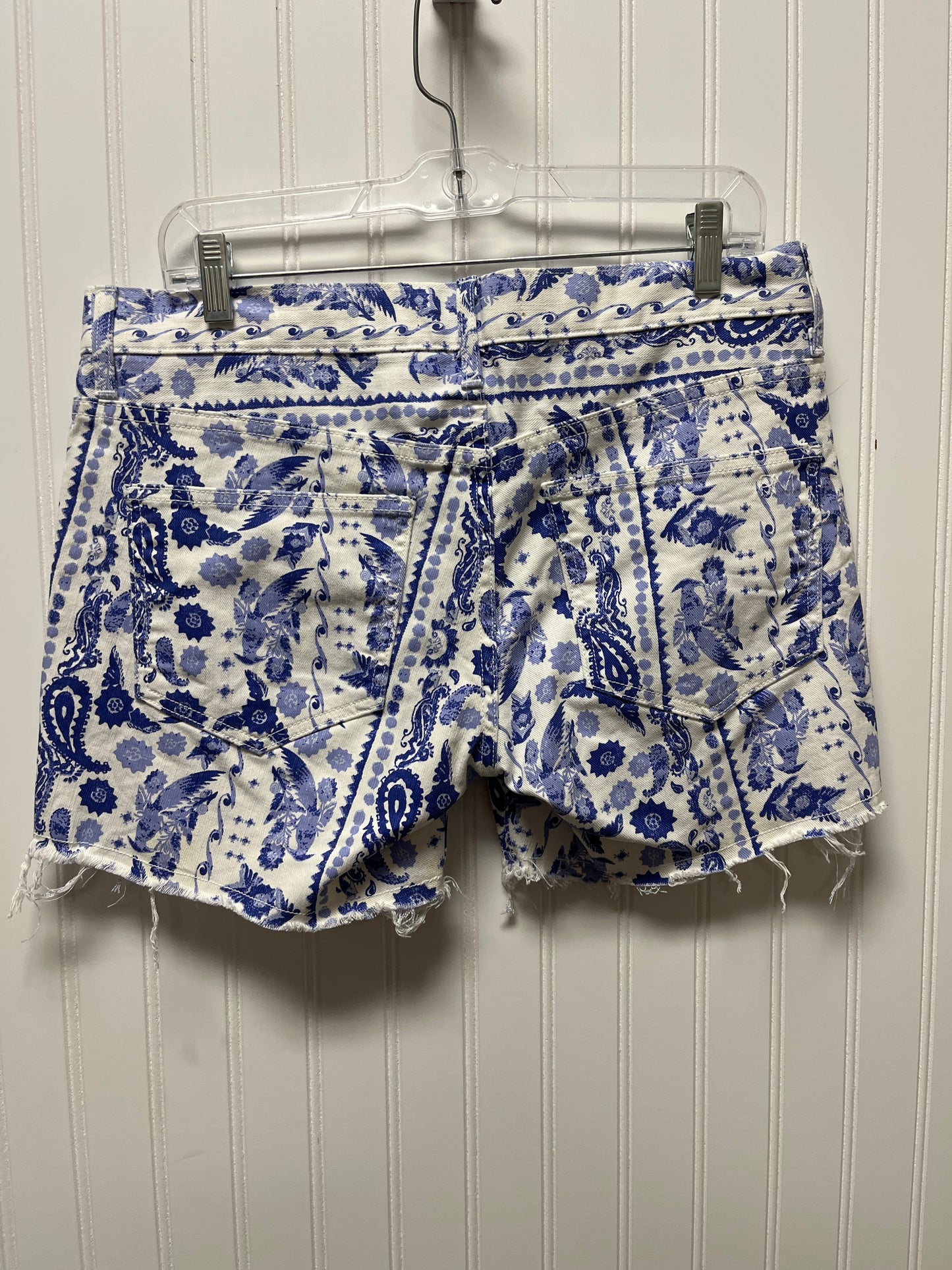 Shorts Designer By Rebecca Minkoff In Blue & White, Size: 8