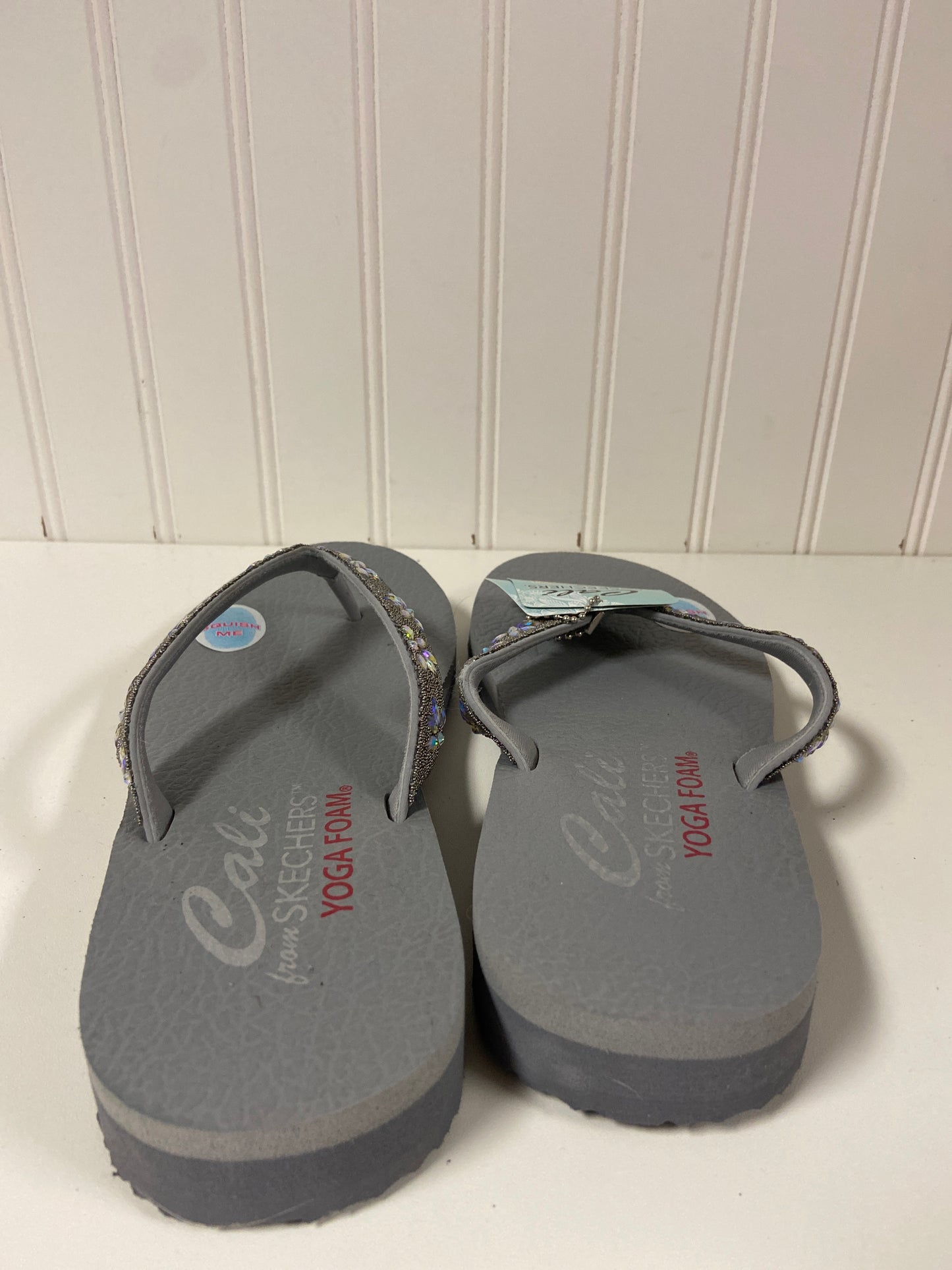 Sandals Flip Flops By Skechers In Grey, Size: 8