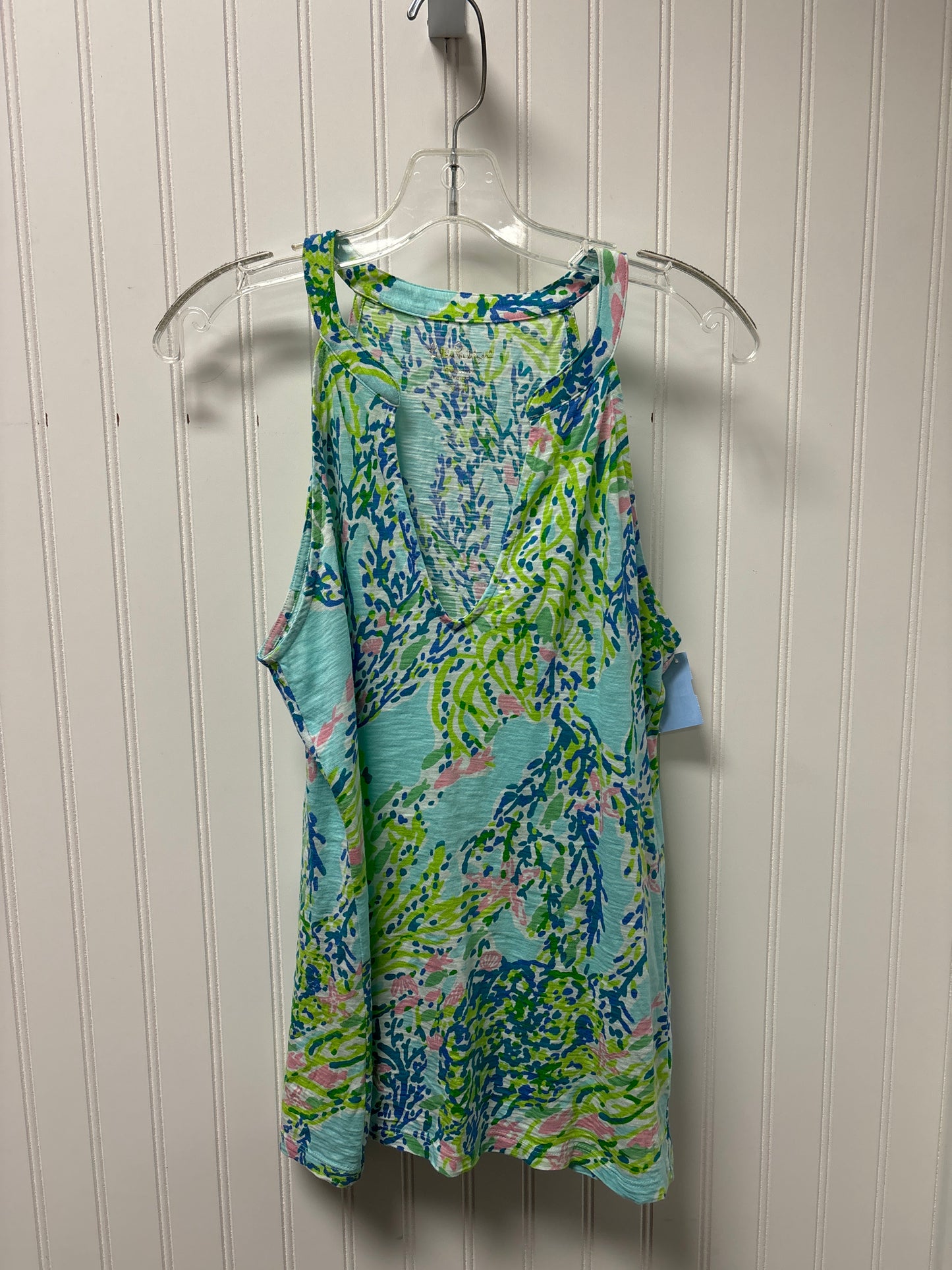 Top Sleeveless Designer By Lilly Pulitzer In Blue & Green, Size: M