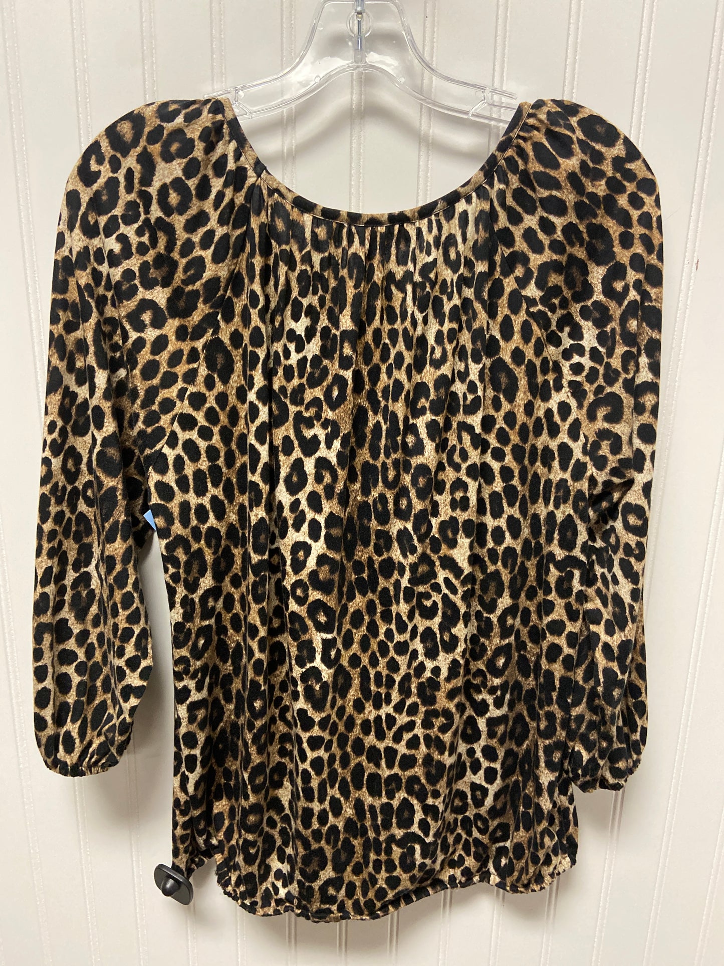 Top Long Sleeve By Michael By Michael Kors In Leopard Print, Size: S