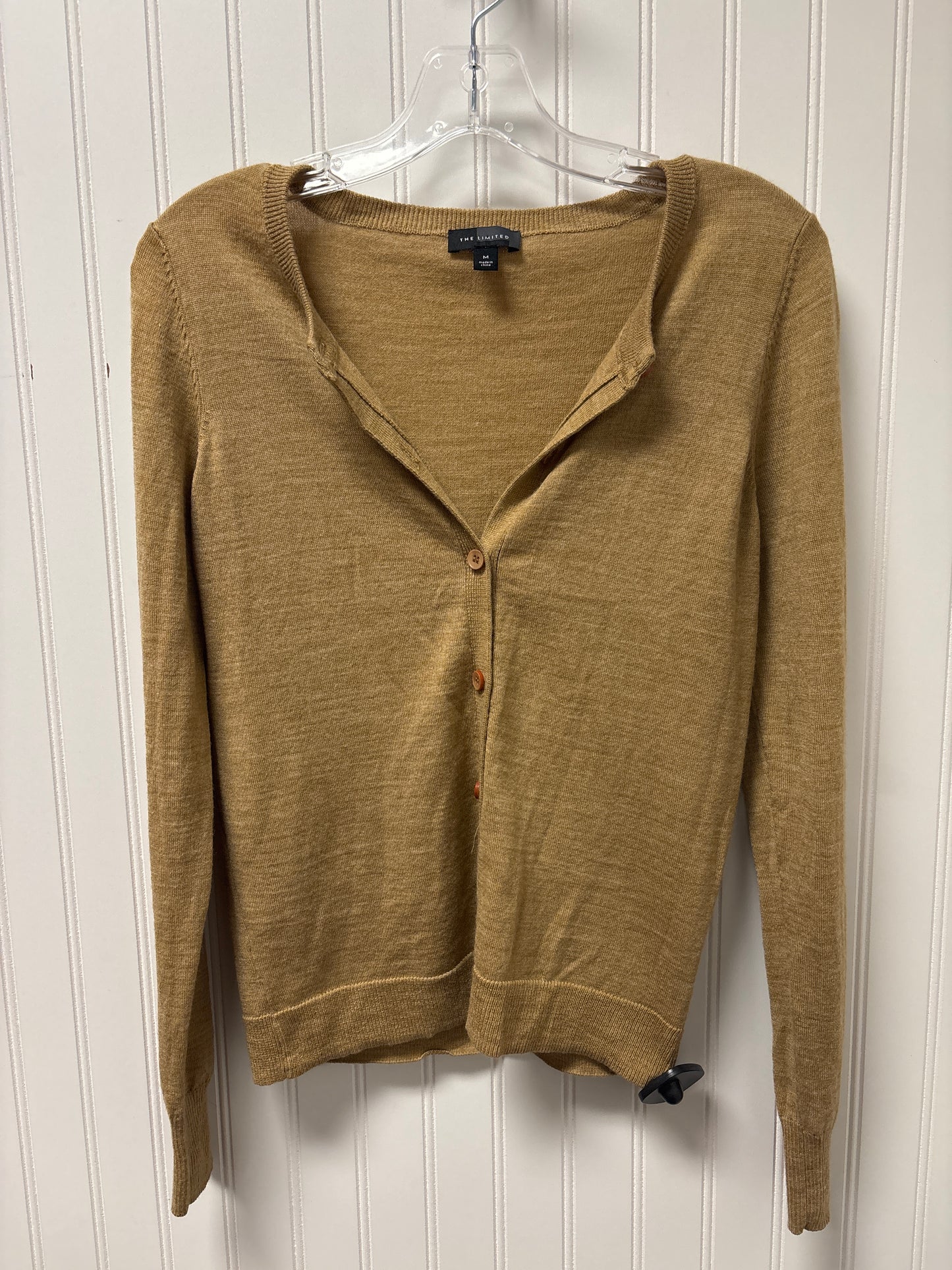 Sweater Cardigan By Limited In Tan, Size: M