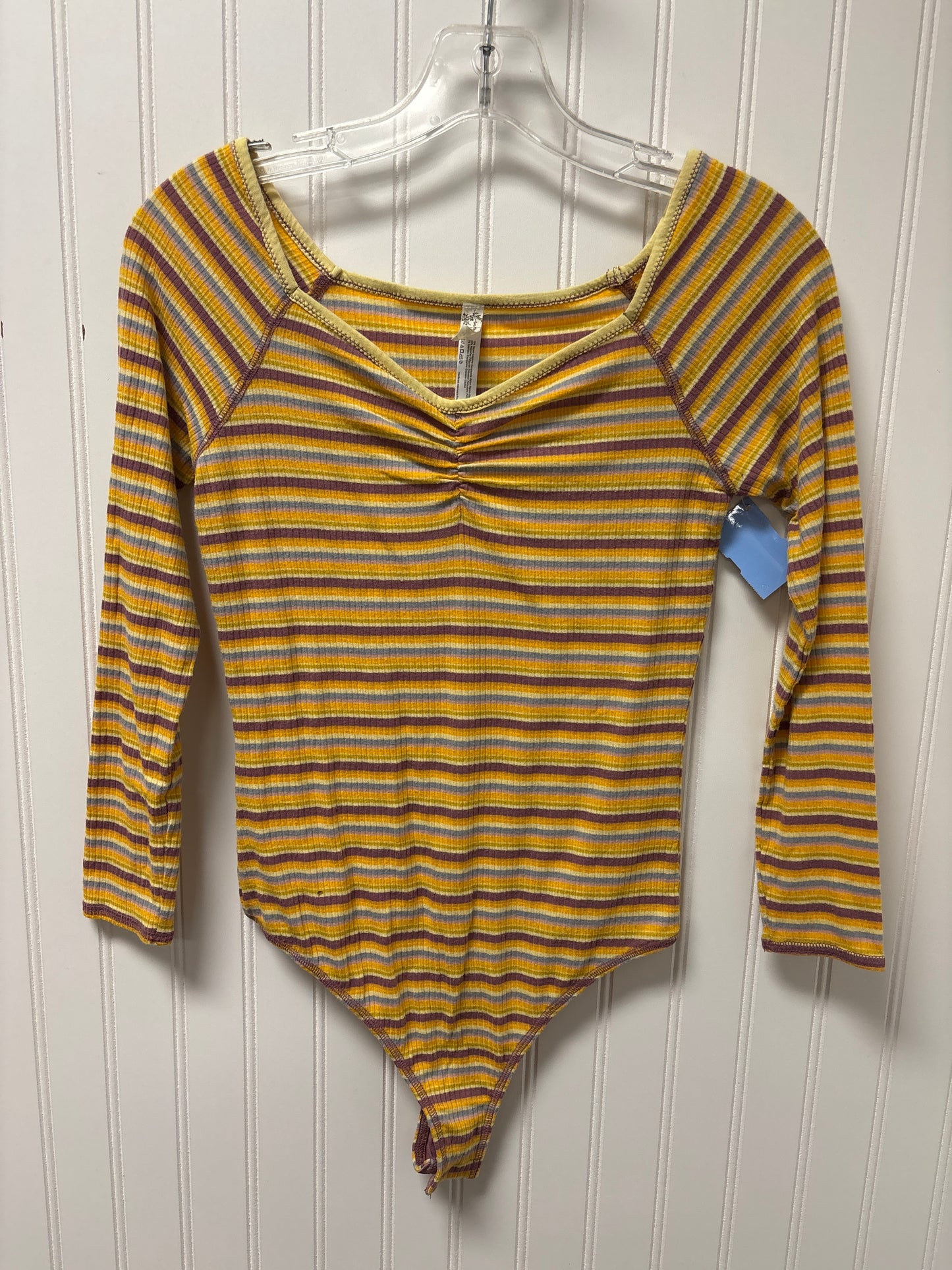 Bodysuit By Free People In Purple & Yellow, Size: S