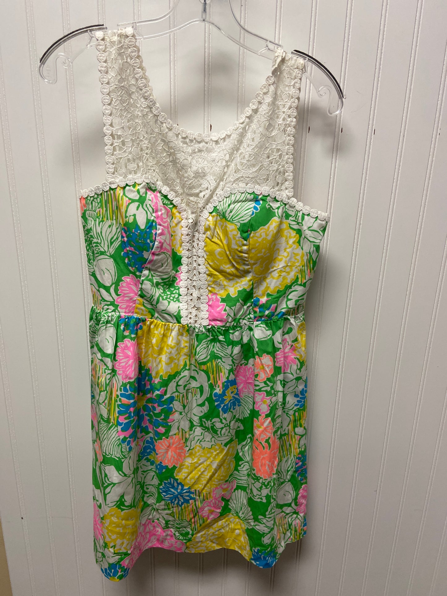 Dress Designer By Lilly Pulitzer In Green & White, Size: S