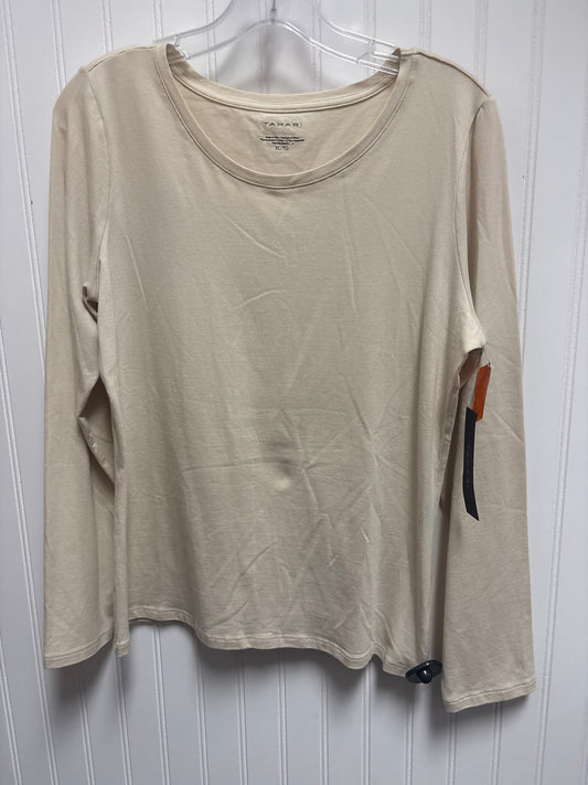 Top Long Sleeve Basic By Tahari By Arthur Levine In Cream, Size: Xl