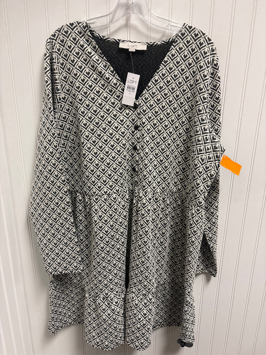 Dress Casual Midi By Loft In Black & White, Size: Xl