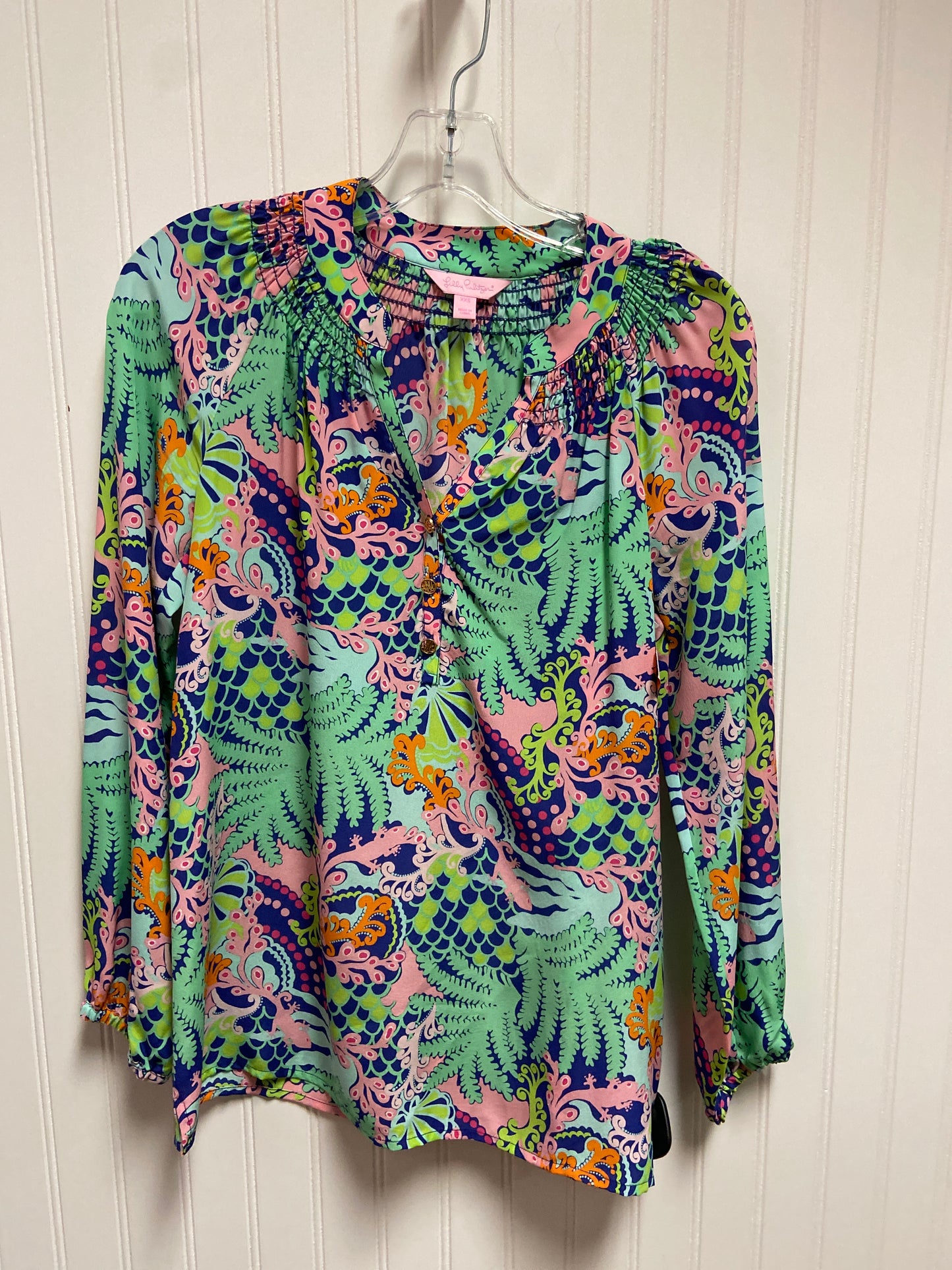 Top Long Sleeve Designer By Lilly Pulitzer In Multi-colored, Size: Xxs