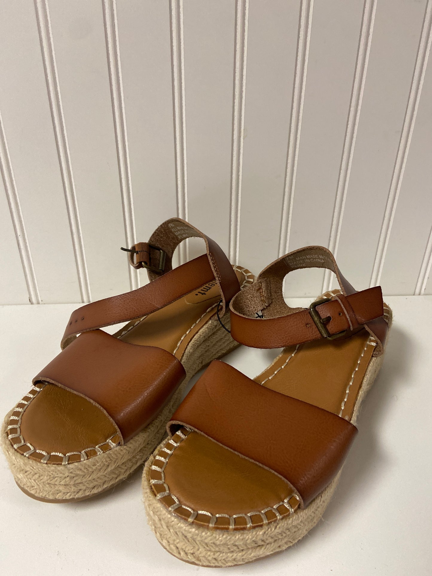 Sandals Heels Platform By White Mountain In Brown & Cream, Size: 7