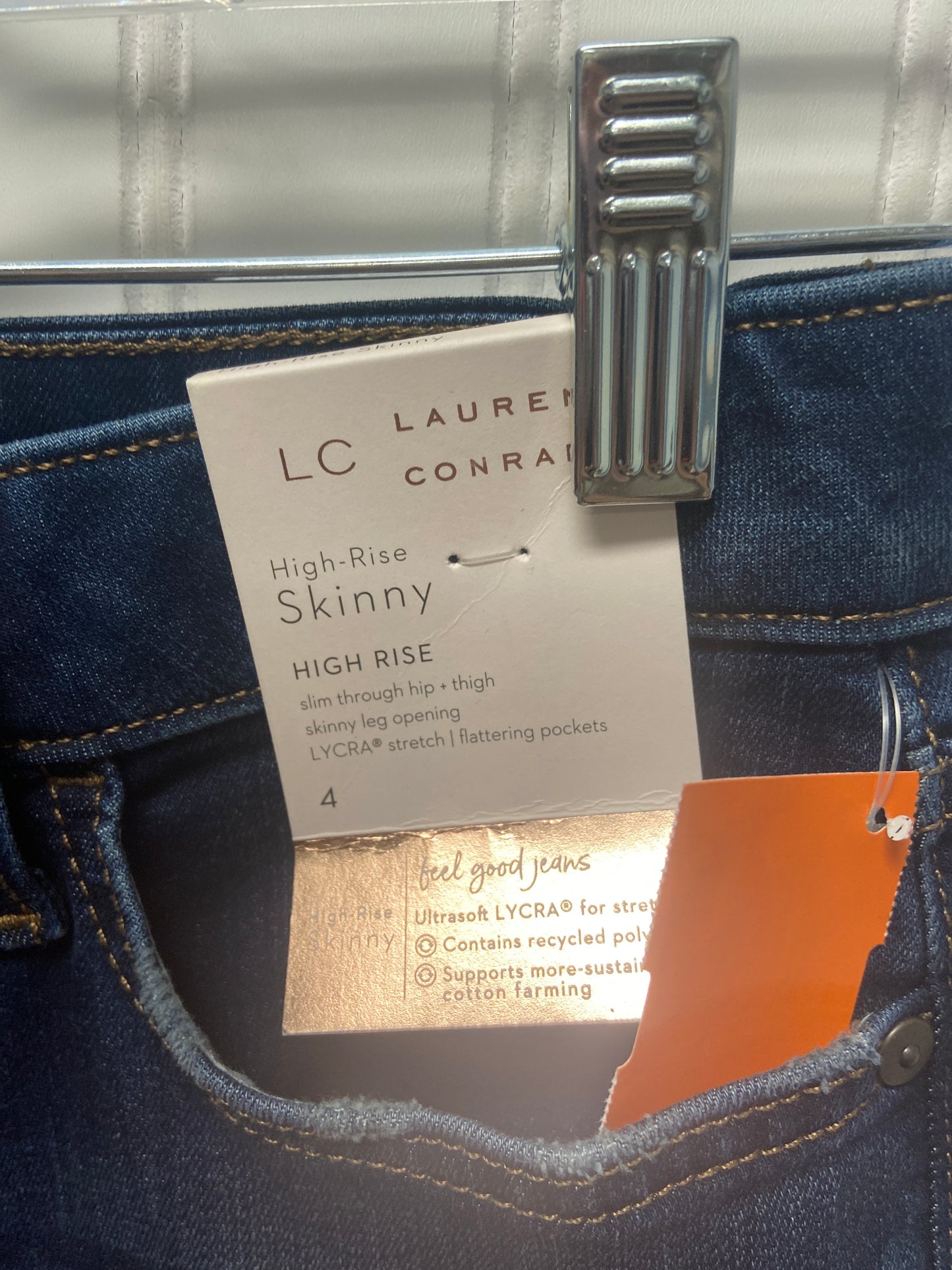 Jeans Skinny By Lc Lauren Conrad In Blue Denim, Size: 4