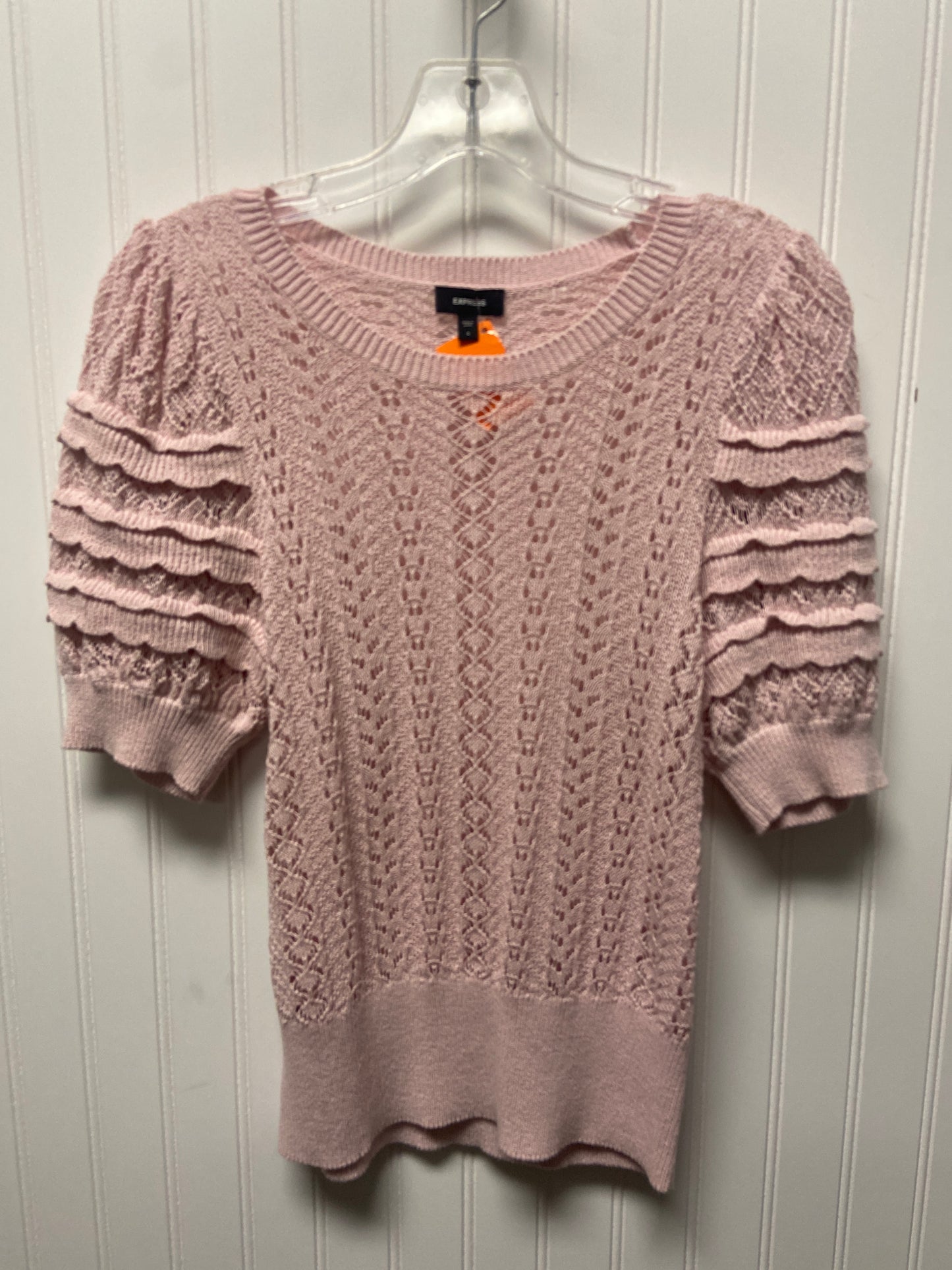 Sweater Short Sleeve By Express In Pink, Size: S