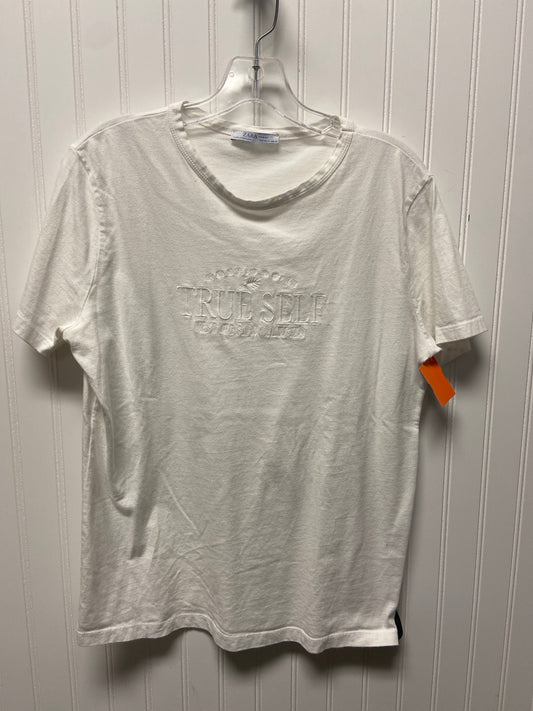 Top Short Sleeve Basic By Zara In White, Size: M