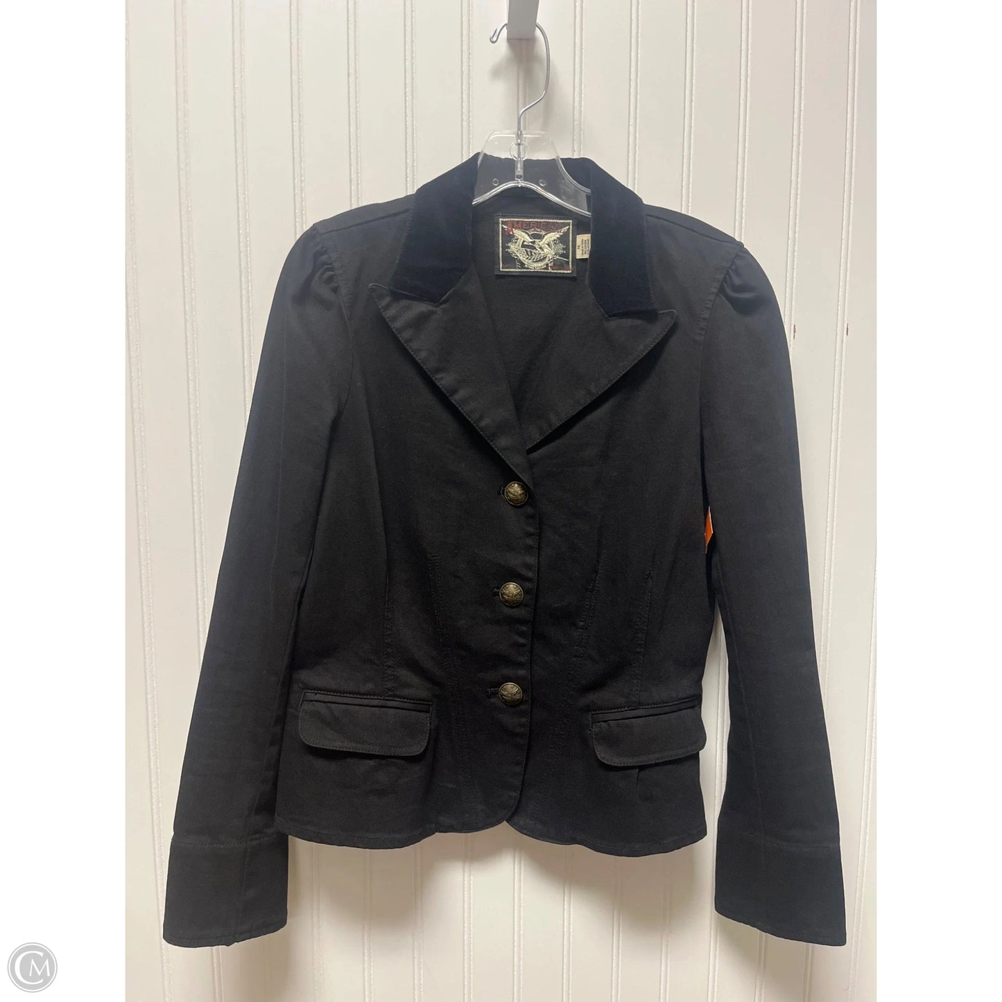 Jacket Denim By American Living In Black & Blue, Size: M