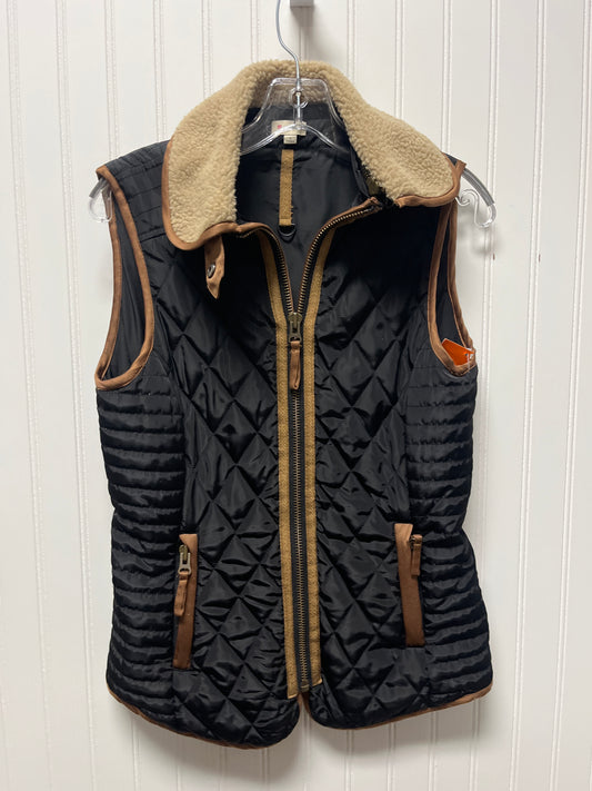 Vest Puffer & Quilted By Cremieux In Black & Brown, Size: S