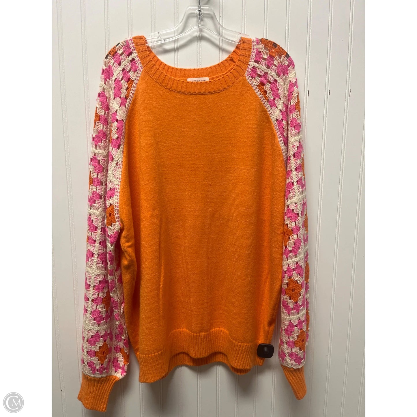Sweater By Chicsoul In Orange & Pink, Size: 1x