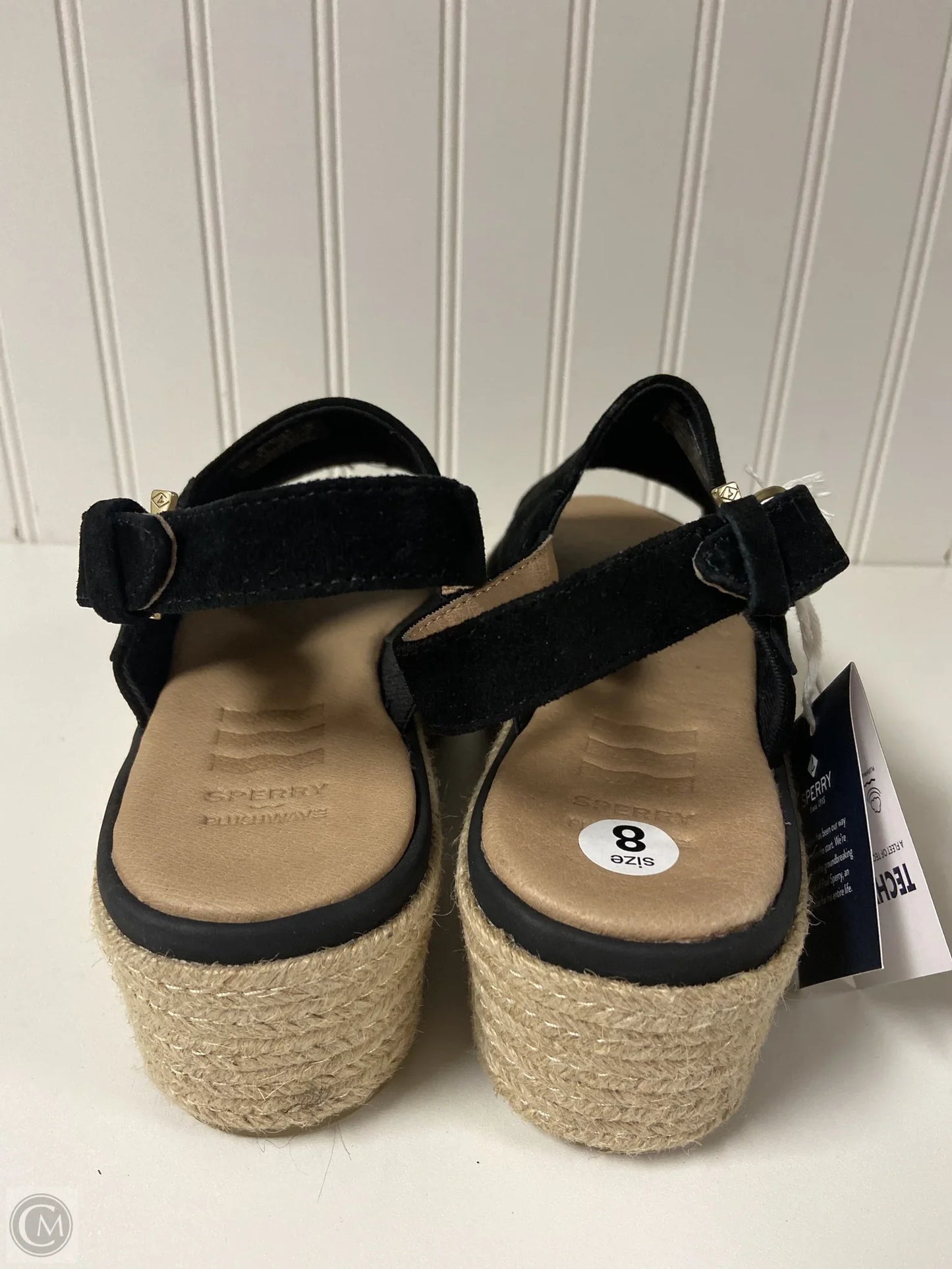 Sandals Heels Platform By Sperry In Black & Cream, Size: 8