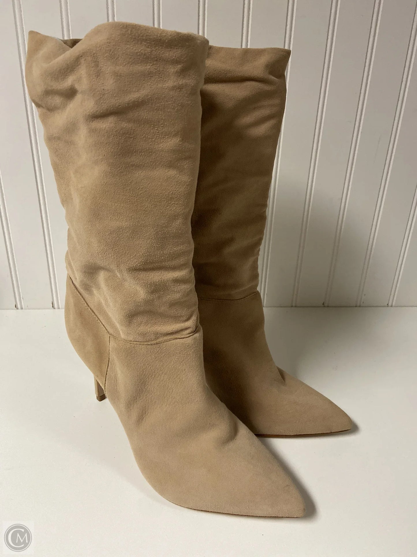 Boots Mid-calf Heels By Clothes Mentor In Tan, Size: 8.5