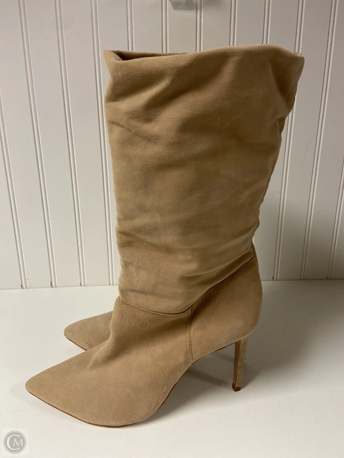 Boots Mid-calf Heels By Clothes Mentor In Tan, Size: 8.5