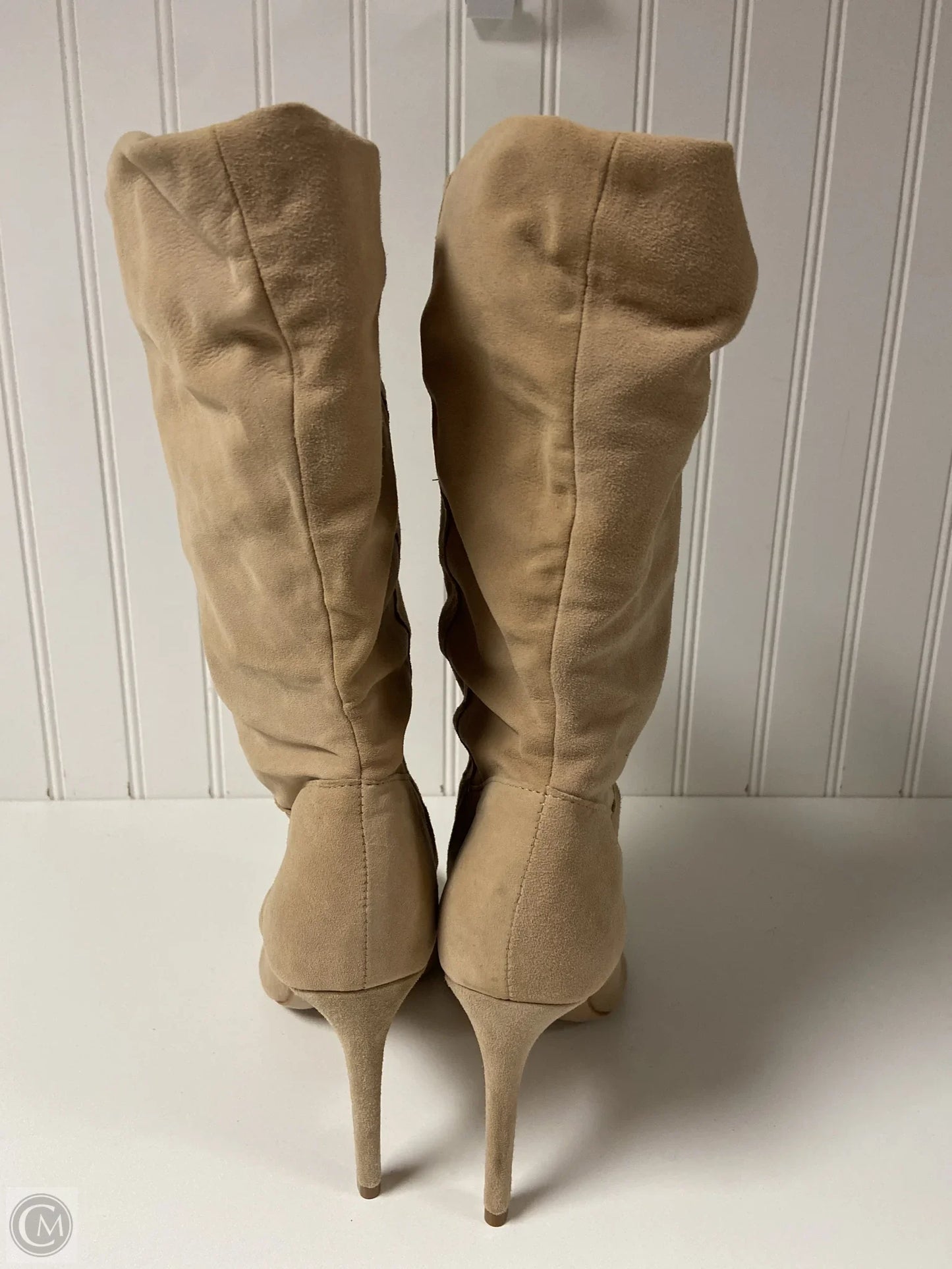 Boots Mid-calf Heels By Clothes Mentor In Tan, Size: 8.5