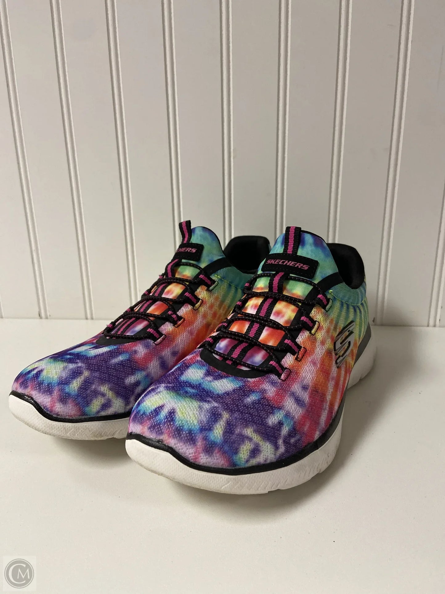 Shoes Athletic By Skechers In Tie Dye Print, Size: 8